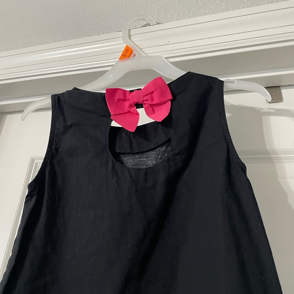 Gymboree Black and White Floral Kids Dress with Pink and Green Accents - Picture 4 of 5